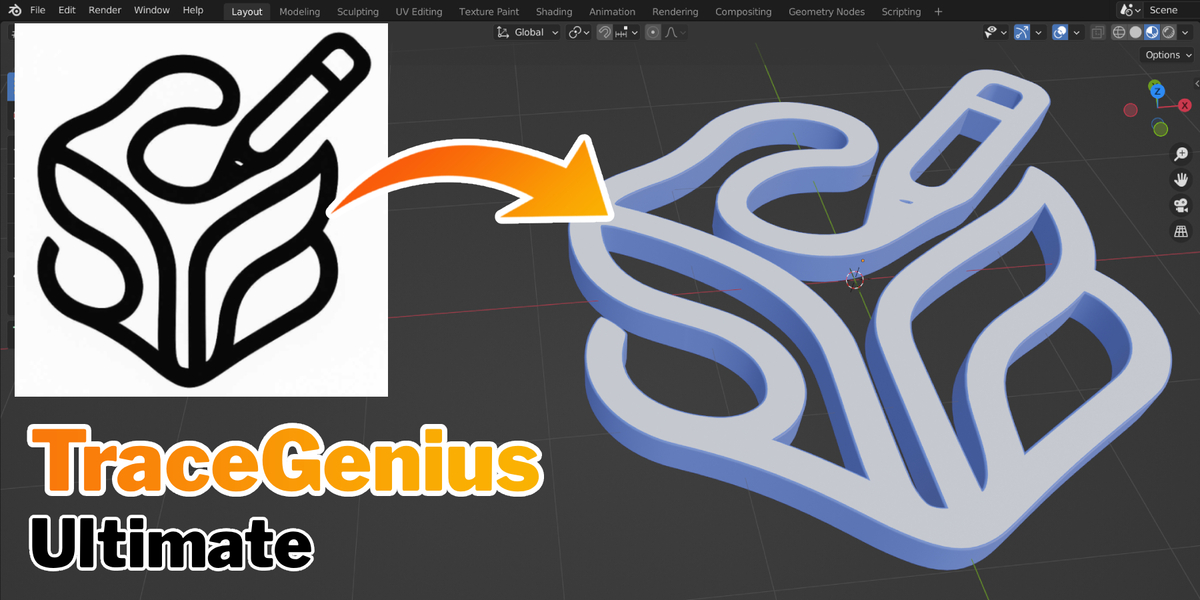 TraceGenius Pro  2D 图像转 3D 网格